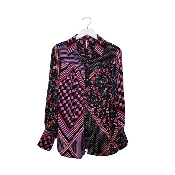 FREE PEOPLE Hazel Buttondown Floral Blouse - Size L - Picture 3 of 11